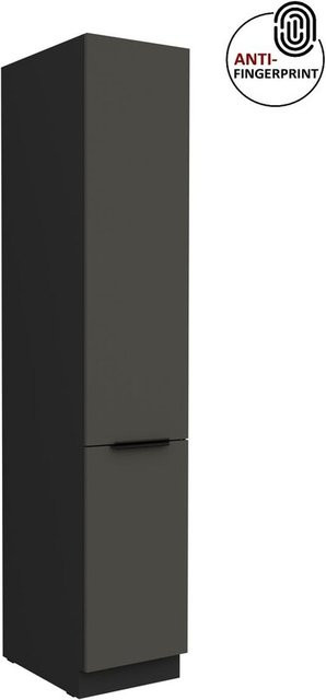 Küchen Hochschrank ARIA in Graphite matt mit Anti Fingerprint Effekt und fünf Regalböden, Breite: 40 cm - Bild 1