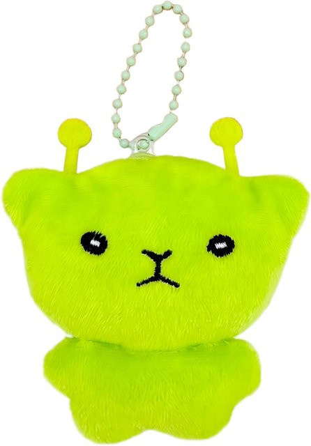 Schlüsselanhänger Grüne Alien-Katze Plüsch, Gelb, Unisex - Bild 1