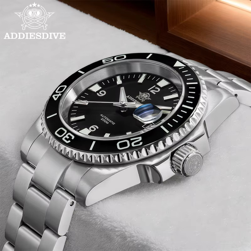 ADDIESDIVE Automatik-Armbanduhr, Herren, Datumsanzeige, Saphirglas, 200 m wasserbeständig - Bild 2