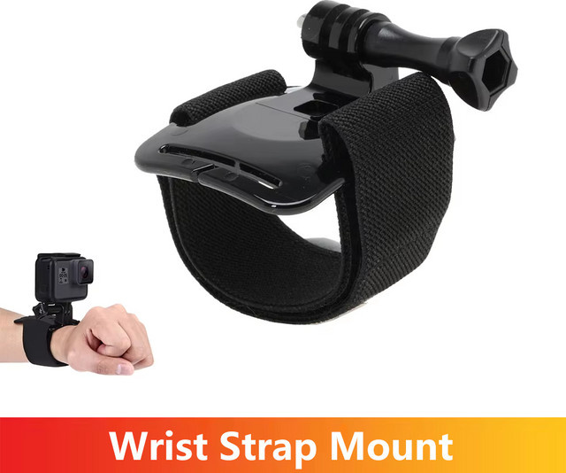Einstellbarer Handgelenk Strap Mount Arm Halter in Schwarz für GoPro, DJI Osmo Action und andere Action Kameras - Bild 1
