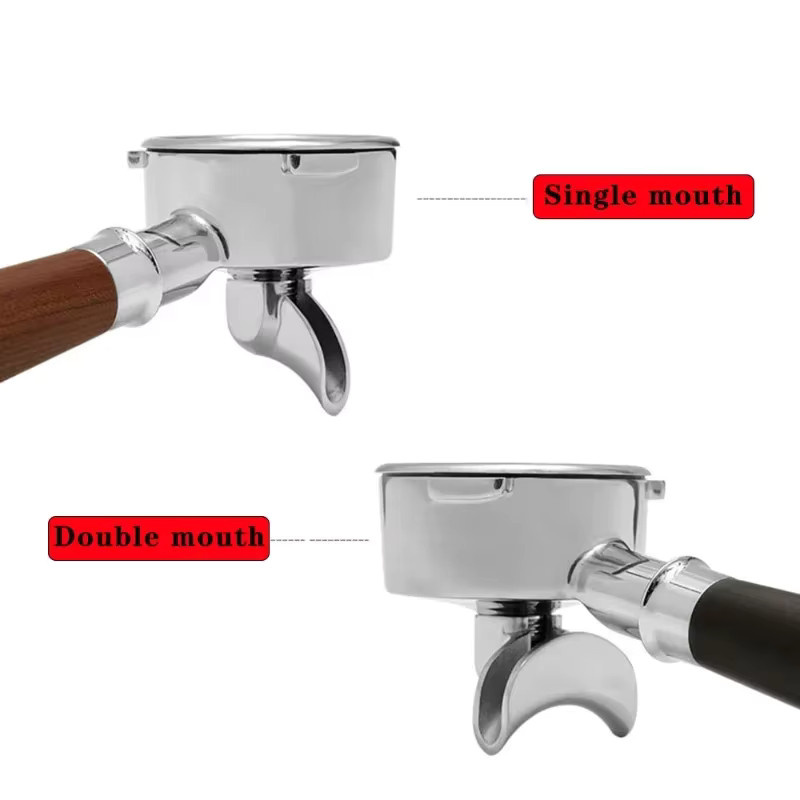 58 mm Edelstahl Siebträger mit Einzel- und Doppelsieb für Barsetto, Oster und Hibrew H10A in Silber - Bild 2