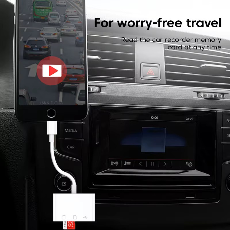 3-in-1 USB-C SD TF CF Kartenleser Adapter für Smartphone und Kamera in Schwarz oder Weiß - Bild 5