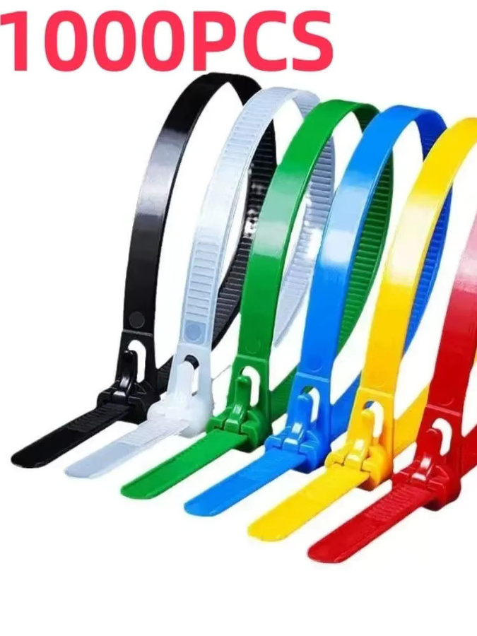100 Stück wiederverwendbare Nylon-Kabelbinder in Schwarz und Weiß sowie gemischten Farben - Bild 7