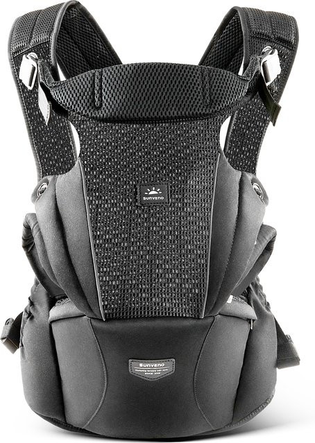 Ergonomische Babytrage aus atmungsaktivem Mesh von Sunveno in Schwarz für 4 bis 24 Monate - Bild 1