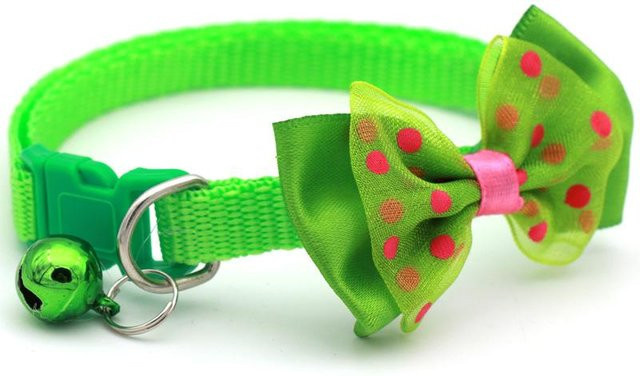 Halsband mit Schleife und Glocke, Punkt, 1,0 cm, Unisex - Bild 1