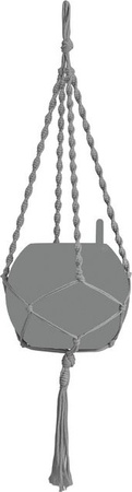 Lechuza Makramee Hängeampel Cotton Boho in Grau, Breite: 22 cm, Tiefe: 14 cm