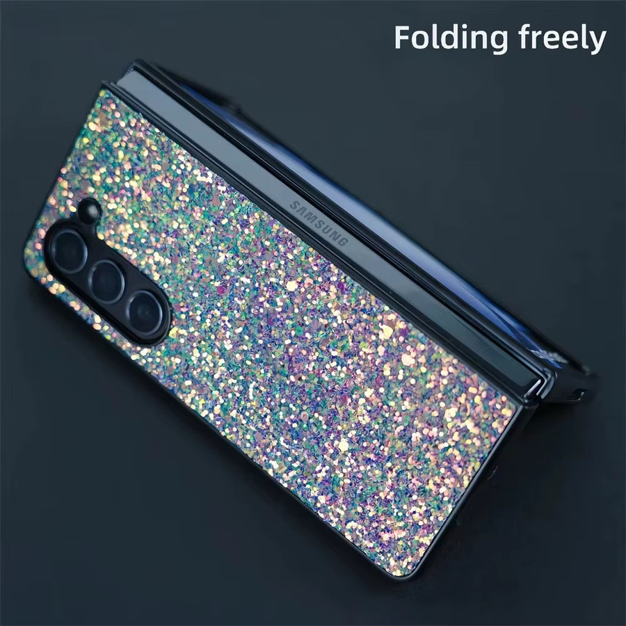 Samsung Glitzer-Hülle für Galaxy Z Fold 7 6 5 4 3 in Weiß mit Bling-Pailletten-Design und stoßfestem Schutz - Bild 3