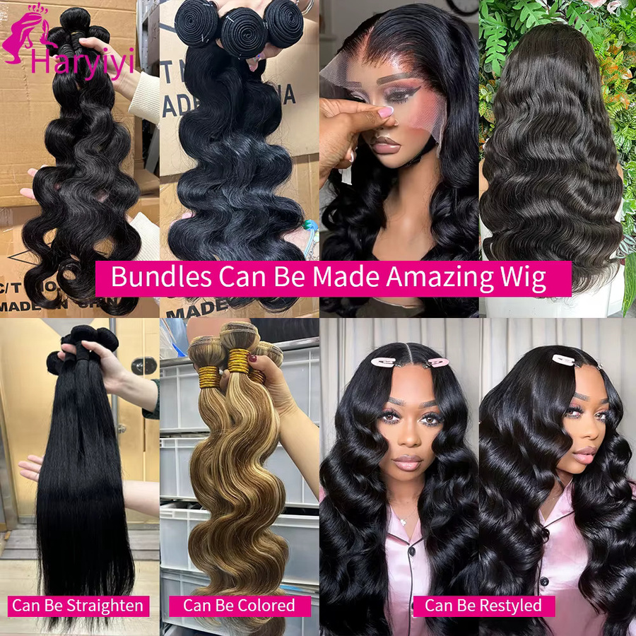 FIUMER Body Wave Echthaar-Bündel, Brasilianisches Rohhaar, Naturschwarz - Bild 5