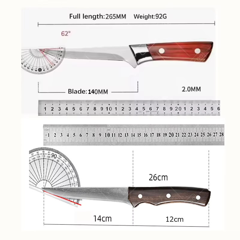 WXCOO Ausbeinmesser im japanischen Stil aus Holz für Fleisch und Gemüse - Bild 6