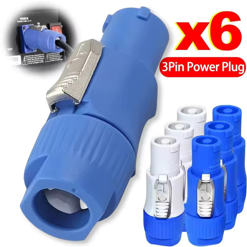Powercon Stecker und Buchsen Set NAC3FCA NAC3FCB NAC3MPA in Blau für Bühne, Licht und LED Bildschirme - Bild 5