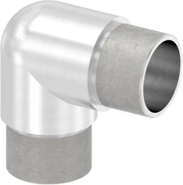 FeNau Rohrbogen aus V2A Edelstahl in Silber, 90 Grad Eng zum Stecken für Rohr 33,7 x 2,0 mm - Bild 1
