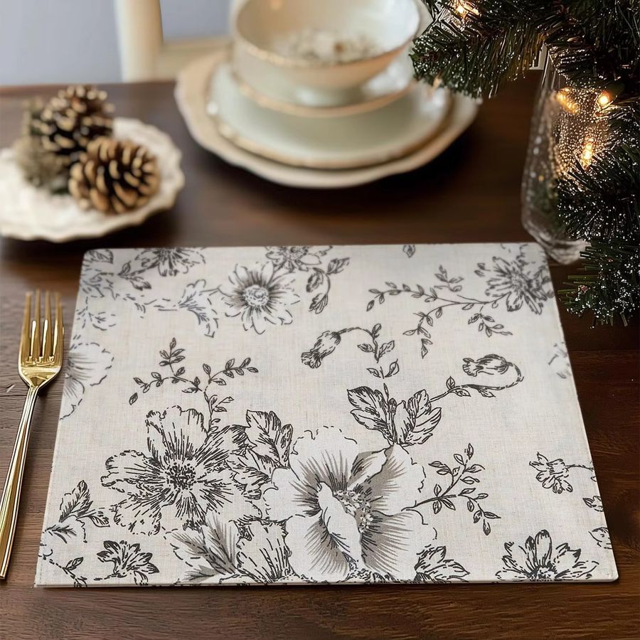 VIKAMA Platzset mit Blumen- und Herbstdesign für die Tischdekoration im Landhausstil - Bild 2