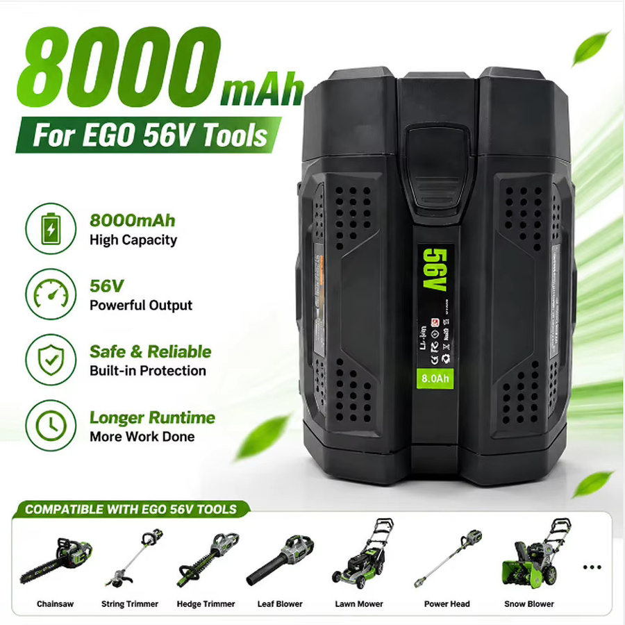 EGO Ersatz-Lithium-Akku 56V 8,0Ah in Schwarz für EGO Elektrowerkzeuge passend für BA2800, BA2800T, BA4200, BA4200T, BA1400 und BA5600T - Bild 6