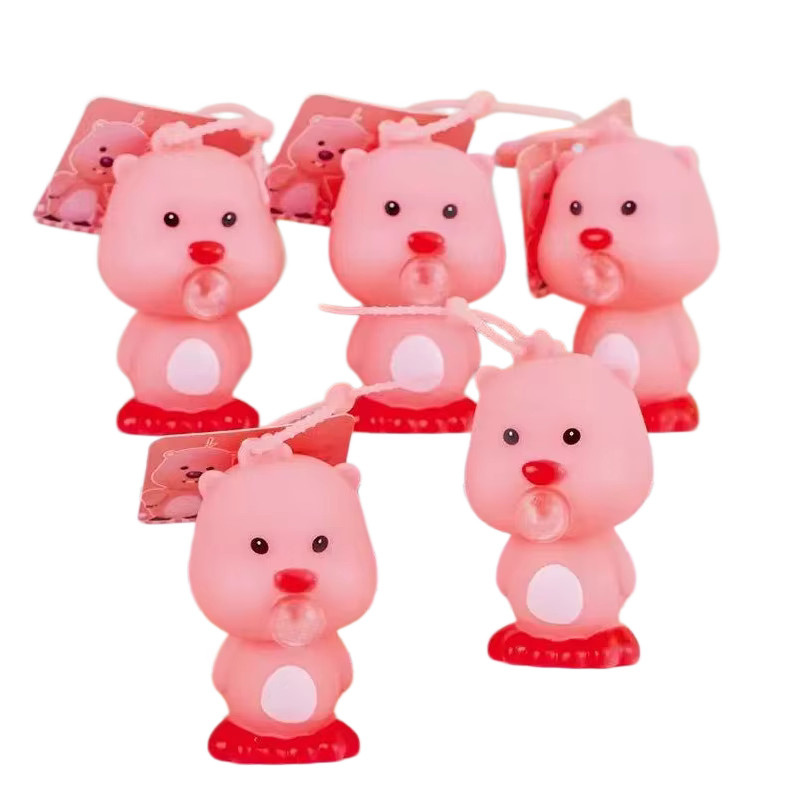 Pororo Cartoon-Pärchen-Puppen-Schlüsselanhänger, Tiere, Rosa / Pink, Unisex - Bild 2