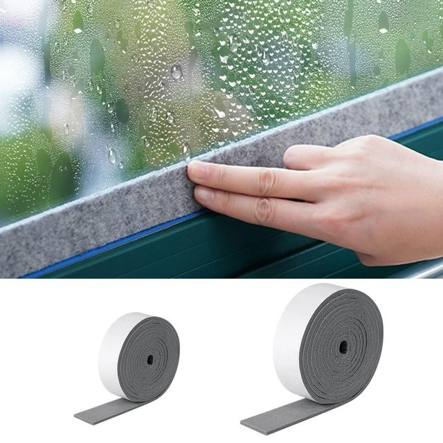 Selbstklebende Fensterkondensations-Feuchtigkeitsabsorberstreifen in Grau für Glas, 1 Rolle - Bild 1