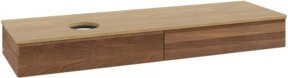 V&B Waschtischunterschrank Antao mit Frontstruktur und Beleuchtung in Warm Walnut, B/T: 160 x 50 cm - Bild 1