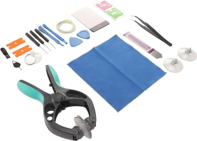 KONNWEI Handy-Bildschirm Reparaturwerkzeuge Set mit Öffnungszange und Saugheber in Grau und Multicolour - Bild 1