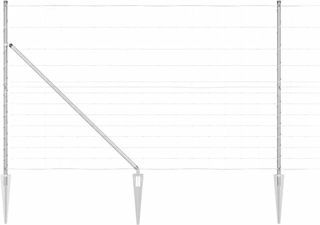 vidaXL Zaunpfosten aus Stahl, rechteckig, silber, in-ground, Höhe: 150 cm - Bild 1