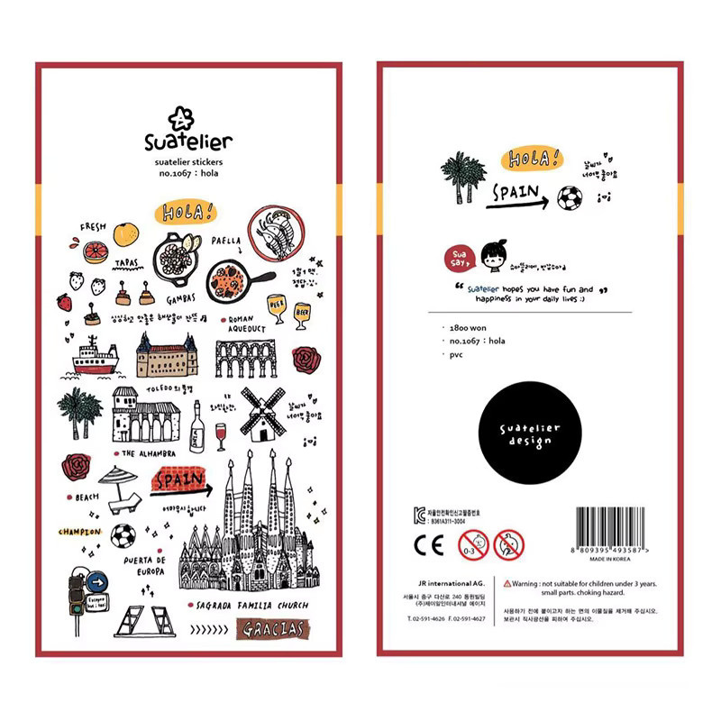 Suatelier Reise-Sticker Seoul Scrapbooking DIY Journal Deko Aufkleber Multicolor - Bild 2