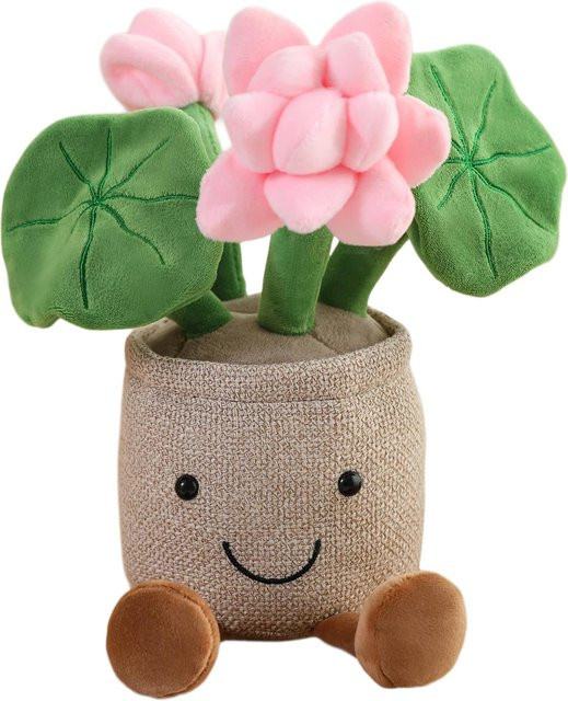 Yiran Health & Beauty Lotus Plüschblume, Stofftier, Rosa Lila Weiß, 30cm - Bild 1