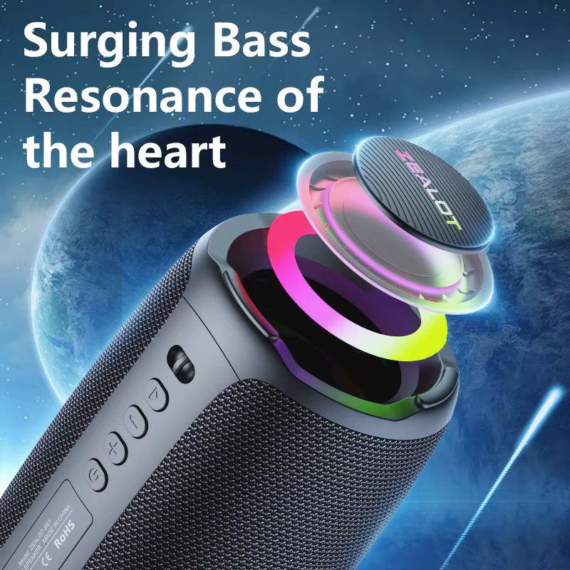 Zealot S61 Kabelloser Lautsprecher mit 20 W Leistung, Tragbarer Subwoofer mit 3000-mAh-Akku, EQ-Modus und Dual-Pairing in Schwarz - Bild 3
