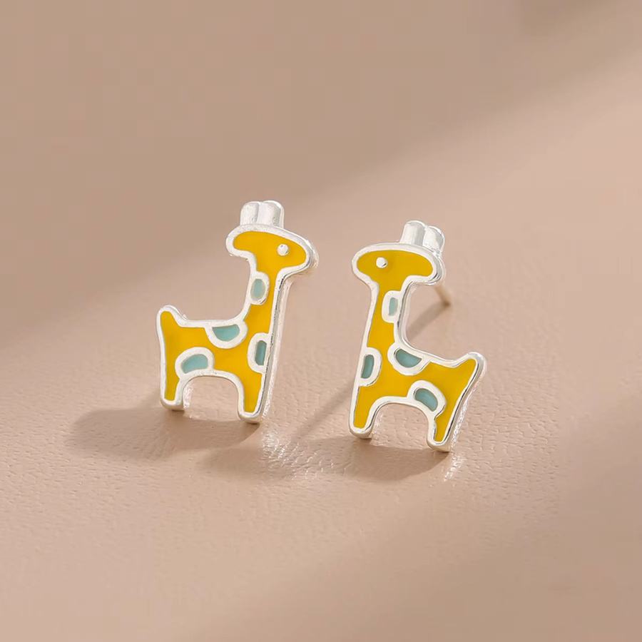GaGa-Duck Giraffen-Ohrstecker, 925 Silber, Epoxidharz, Damen - Bild 3