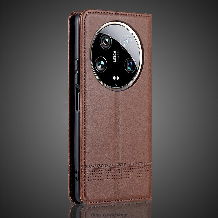 Deluxe Magnetische Adsorptions Leder Schutzhülle für Xiaomi 14 Ultra Einbautasche Flip Cover - Bild 1