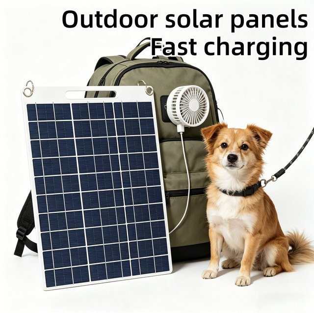 EESBAO Tragbares Wasserdichtes Solarladegerät mit Dual USB Schnellladung für Camping und Wandern - Bild 1