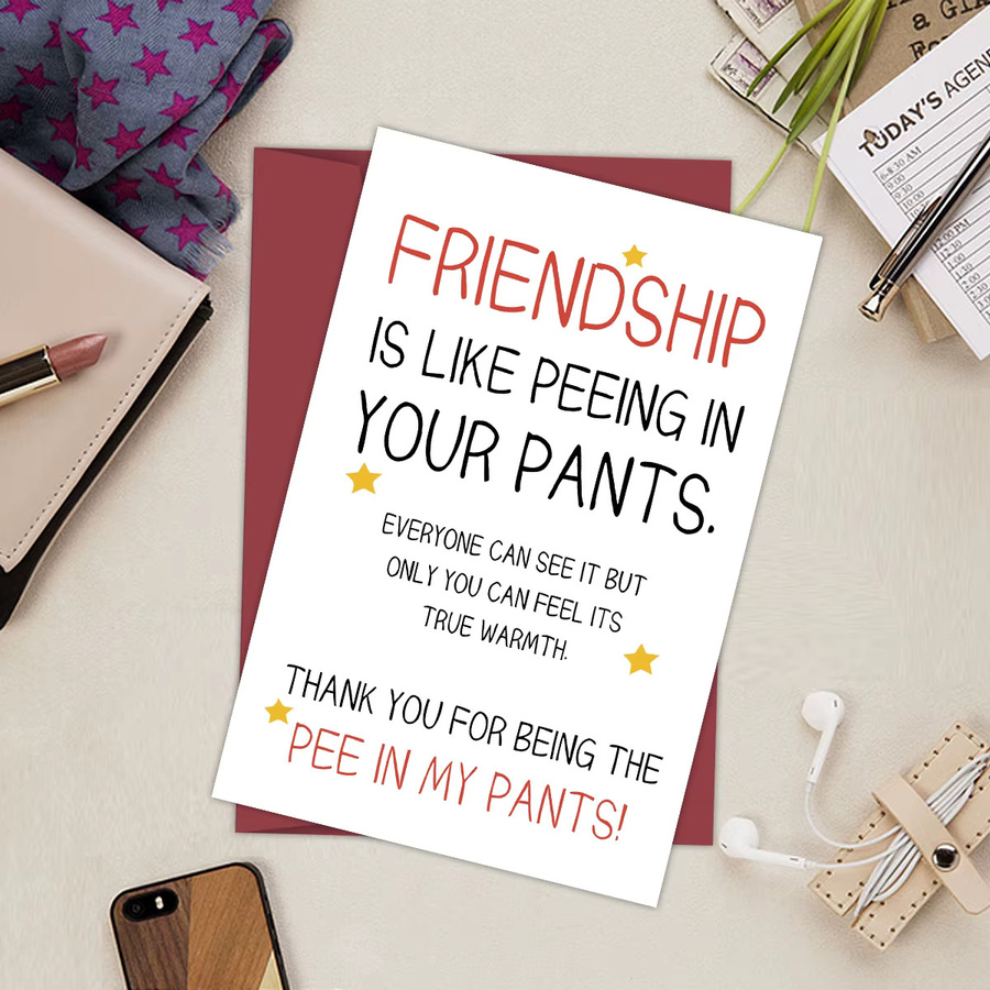 Lustige Geburtstagskarte für beste Freunde in Weiß aus Papier - Bild 3