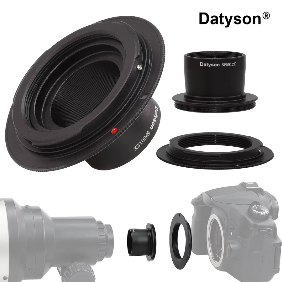 Datyson Teleskop-Fotografie-Adapter mit M42-Kamerahalterung und 2in1-Funktion für Pentax PK DSLR in Schwarz - Bild 5