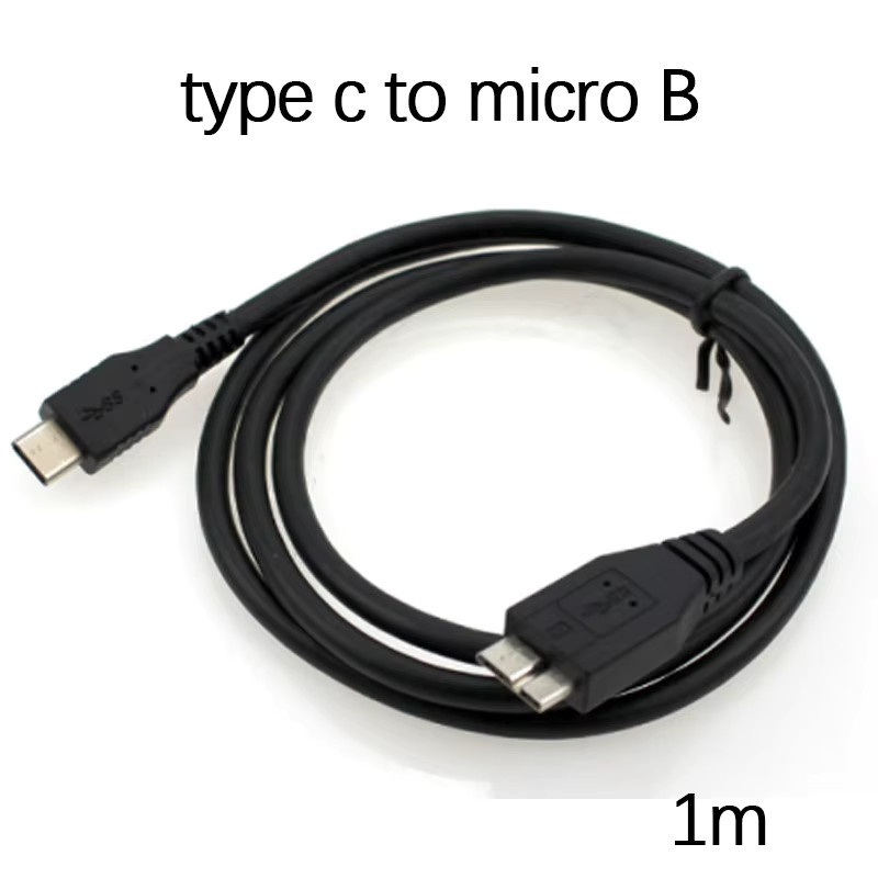 ChengHaoRan USB Typ A auf USB Typ C auf Micro B Datenkabel für externe Festplatten in Schwarz - Bild 2