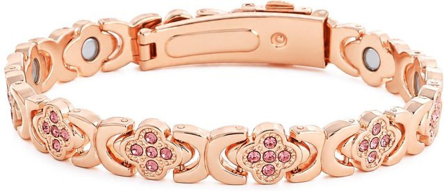 FashionFlair Magnetarmband, Kleeblatt, Diamant, Kristall, Roségold, Damen - Bild 1