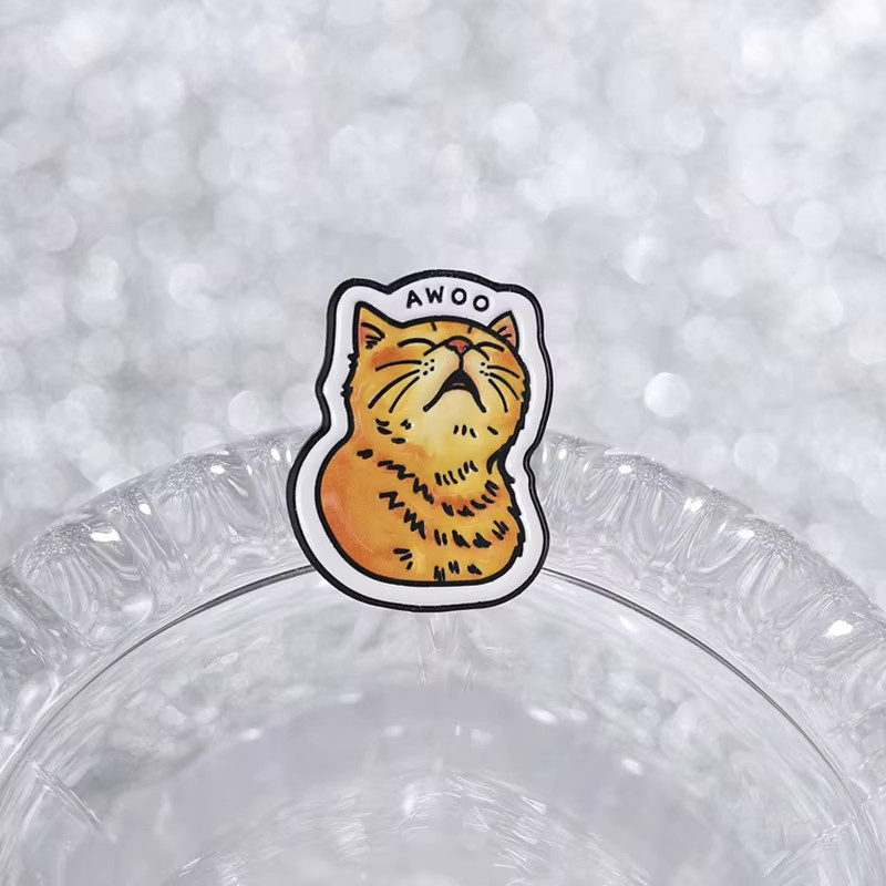 Miss Zoe Anstecknadel, Katzen-Emaille, Orange, Damen - Bild 3