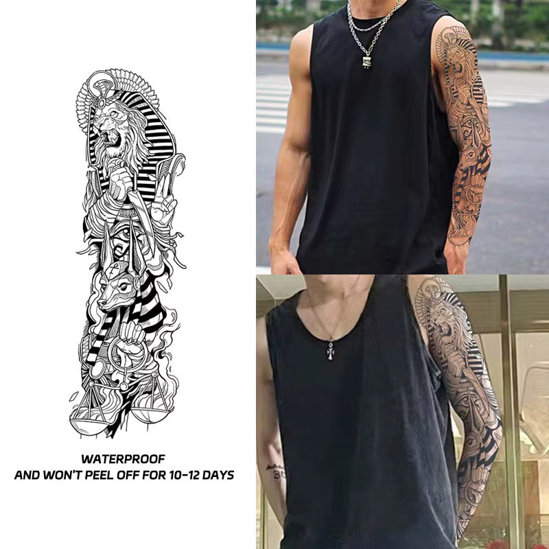 Temporäre Tattoo-Aufkleber Anubis, wasserfest, für Herren - Bild 3
