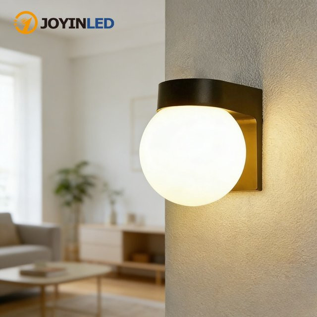 JOYINLED Acryl LED Wandlampe mit E27 Basis für Innen und Außen in Weiß oder Schwarz - Bild 1