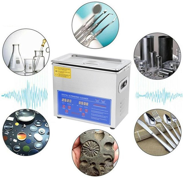 Aimo Digitaler Ultraschallreiniger mit Timer aus Edelstahl in Silber und Weiß, Tankvolumen: 3 l - Bild 1