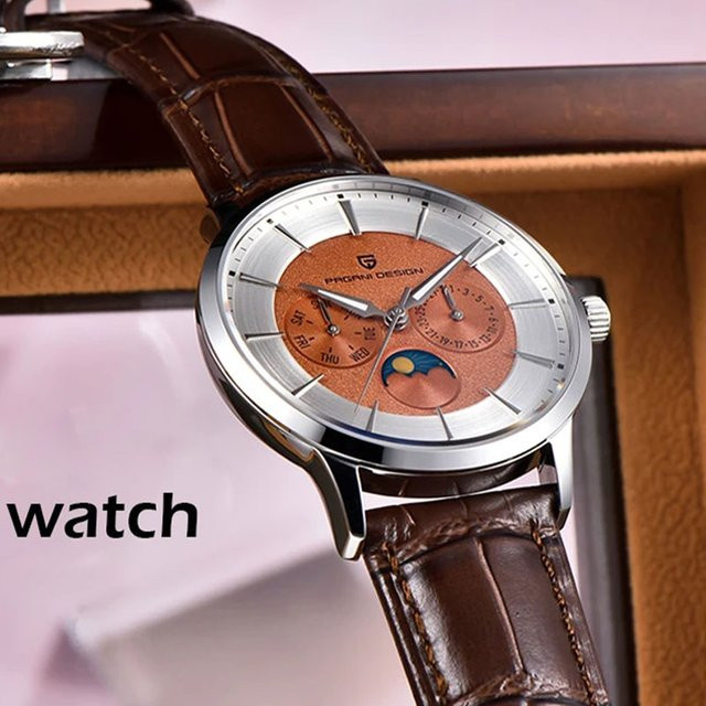 PAGANI DESIGN Armbanduhr, Quarz, Edelstahl, Blau, Saphirglas, 40 mm, Herren - Bild 1