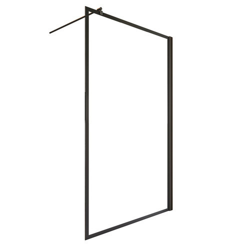 Schulte Walk-In Dusche Black Style, rechteckig, mattschwarz, Glas frosted, B/T/H: 140 x 60 x 200 cm - Bild 2