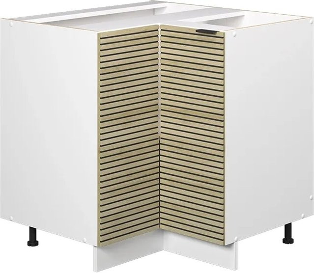 Vicco Eckunterschrank Fame-Line Weiß Eiche gefräst ohne Arbeitsplatte Höhe: 87 cm - Bild 2