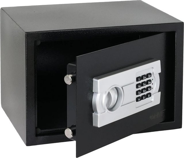 HMF Safe Tresor mit elektronischem Zahlenschloss für Dokumente in DIN A4, Schwarz, B: 35 cm, T: 25 cm, H: 25 cm - Bild 1