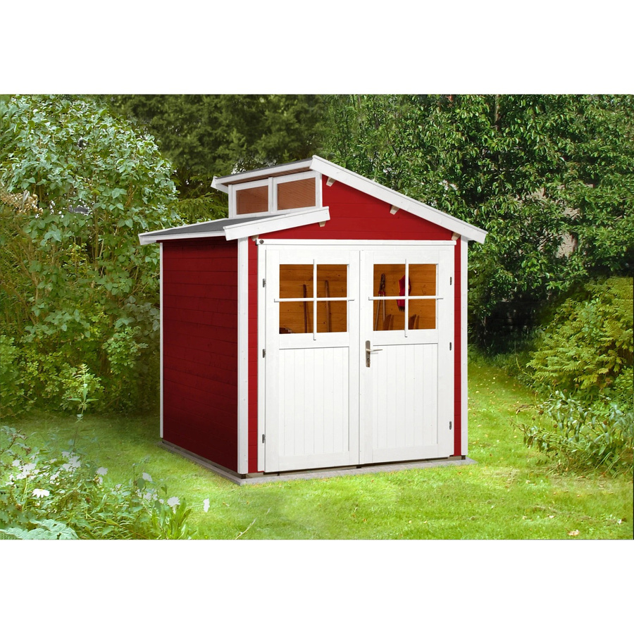 WEKA Holz-Gartenhaus 226 Gr. 1 in Schwedenrot mit Pultdach und Massivholzfußboden, B/H/T: 237 x 252 x 209 cm - Bild 2