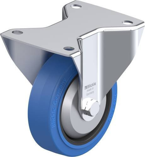 Blickle Bockrolle BK-POEV 125R-3-SB-FA in Schwarz mit Stahlgehäuse und 125 mm Rad-Durchmesser für eine Tragfähigkeit von max. 250 kg - Bild 1
