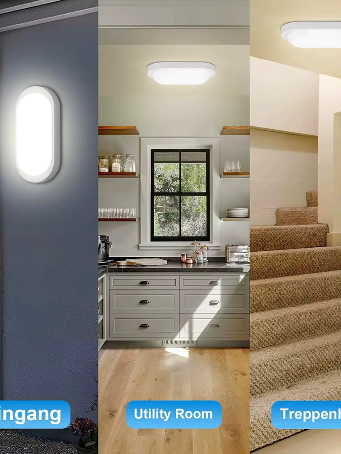LEOEU LED-Wandleuchte in Weiß mit Radar-Bewegungsmelder und Lichtsensor, 12W, 1080LM, 4000K Neutralweiß, IP65 Wasserdicht - Bild 6