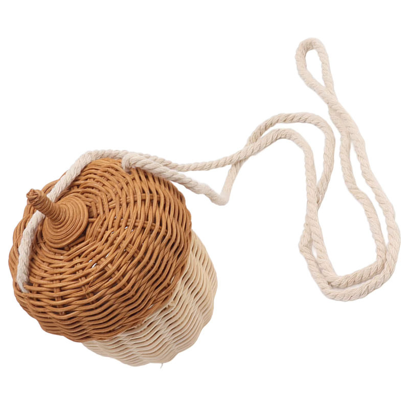 TOPINCN Dekorativer Rattan Aufbewahrungskorb in Eichelform handgewebt - Bild 3