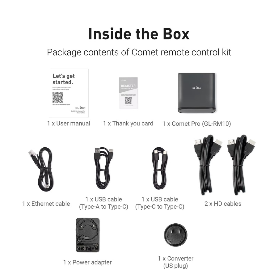 GL.iNet Comet Pro GL-RM10 Ferngesteuertes KVM mit Wi-Fi 6, 4K@30Hz Passthrough, Touchscreen und 32GB EMMC in Schwarz - Bild 4