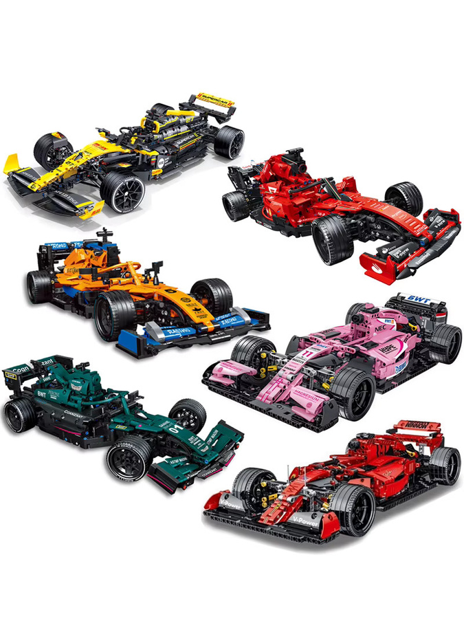 HUATEC DIY Super Racing Auto Bausteine Set, Kreatives MOC Kit für Formel-Rennwagen in Mehrfarbig - Bild 4