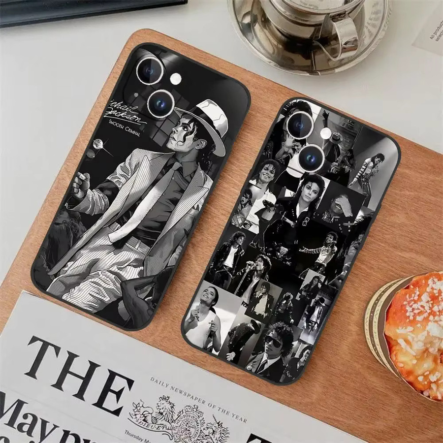 Schwarze Michael Jackson Handyhülle für Apple iPhone 17 16 15 14 13 12 11 Pro Max X XR XS Schutzhülle - Bild 3