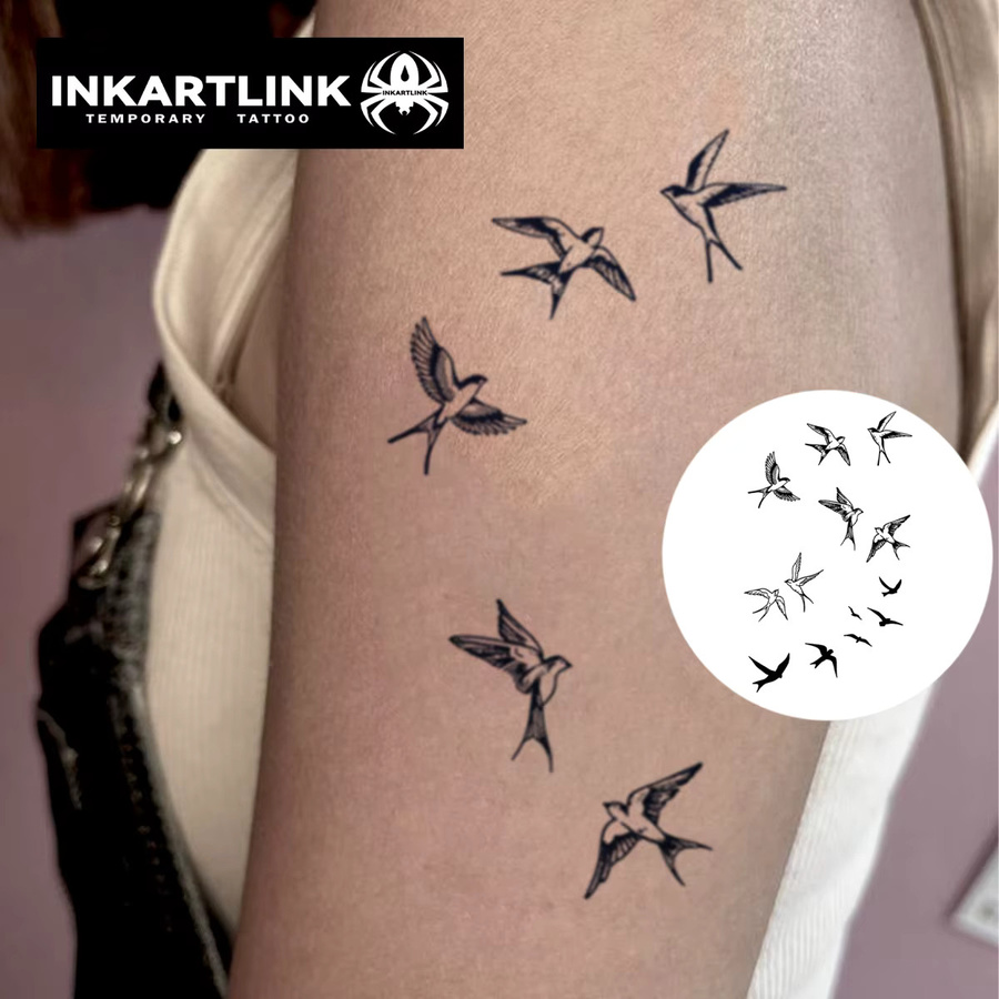 Flock of Birds temporärer Tattoo-Aufkleber, wasserfest, semi permanent - Bild 2