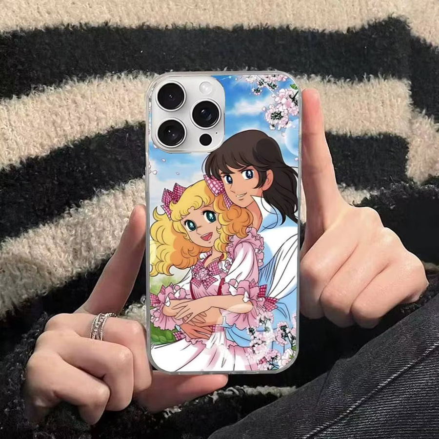 C-Candy Anime Handyhülle für iPhone 11 bis 17 Pro Max in Silber mit Wasserwelligkeits-Design - Bild 3