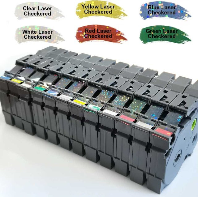 Brother kompatibles Etikettenband TZe-231L1 TZE-131L1 Laser mit Karomuster und Sternen für P-touch Drucker h110 PT-E550W PT-710BT - Bild 1